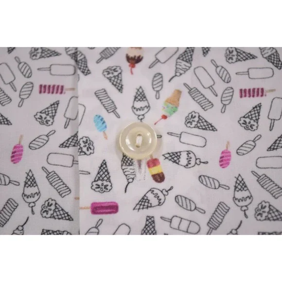 Eton NWT Dress / Sport Shirt Size 16.5 42 L Contemporary Multicolor Ice Cream